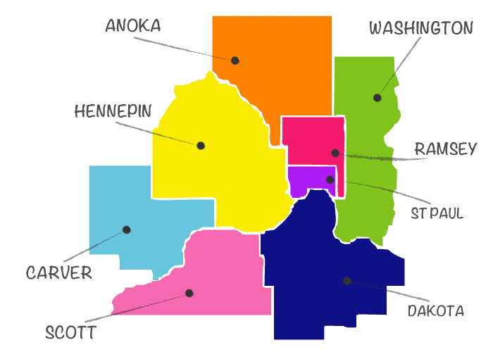 MELSA Service Area Map
