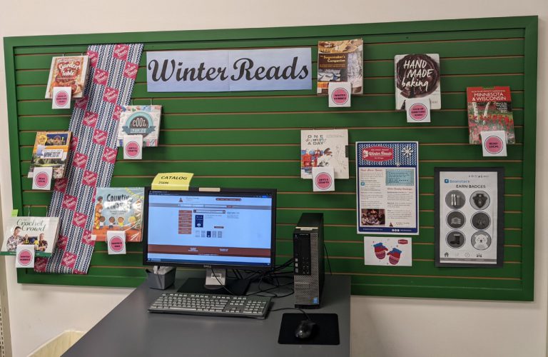Winter Reads display at Anoka County Library